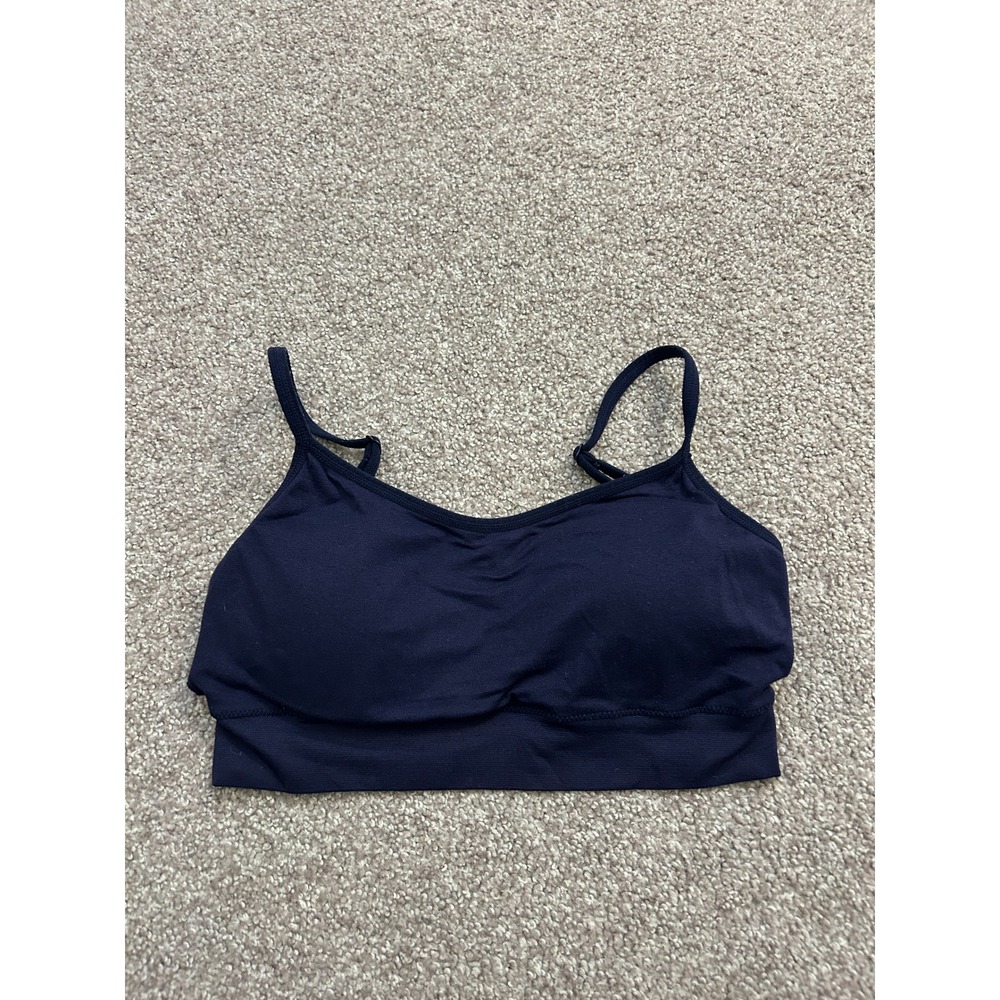Lululemon Flow Y Bra Women Size 4 Navy Blue Excellent Seamless Low Impact